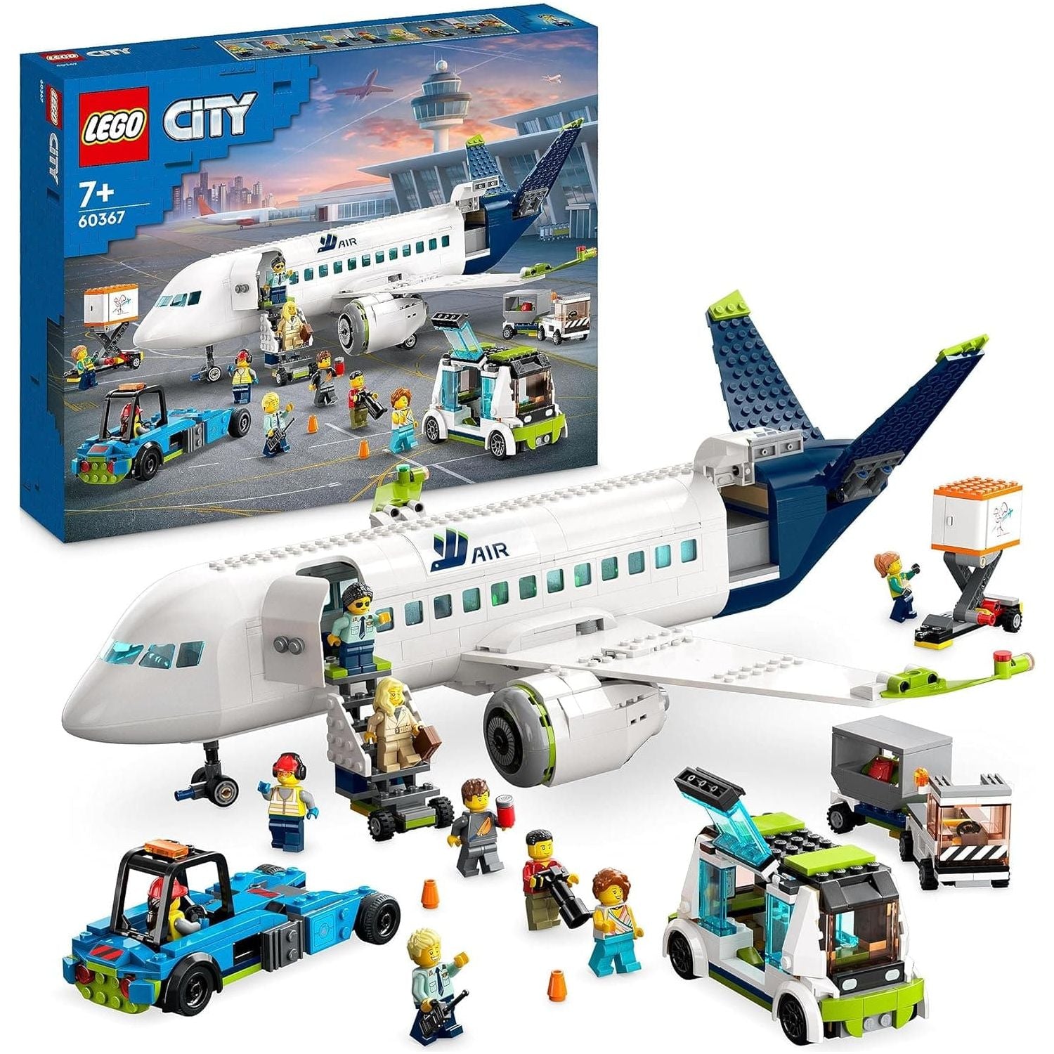Buy Alann Trading Limited,LEGO 60367 City Passenger Aeroplane Toy Building Set, Large Plane Model with Airport Ground Crew Vehicles: Apron Bus, Pushback Tug, Catering Loader, Baggage Truck plus 9 Minifigures - Gadcet UK | UK | London | Scotland | Wales| Near Me | Cheap | Pay In 3 | Toys & Games